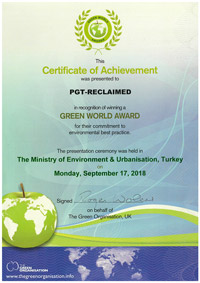 Certificate of Achievement Green World 2018