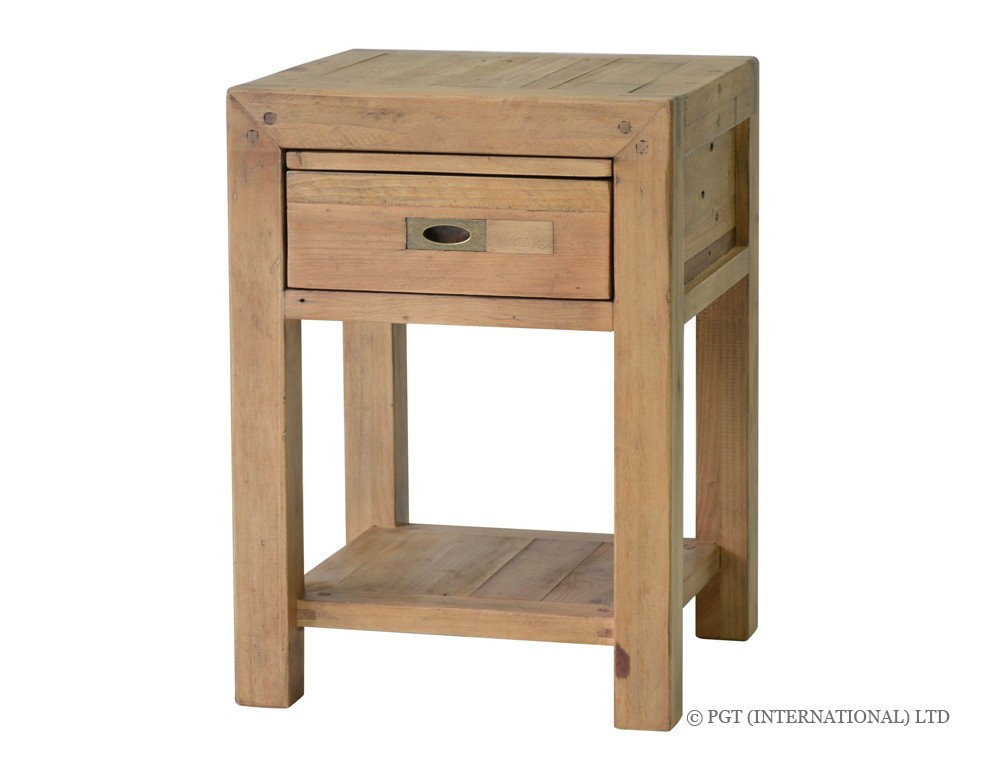 rustic post and rail bedside cabinet 2